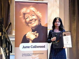 June Callwood Outstanding Acheivement Award for Volunteers<br>given to April Zhong for <a href="http://www.chessforconnection.com/">ChessForConnection</a>.
